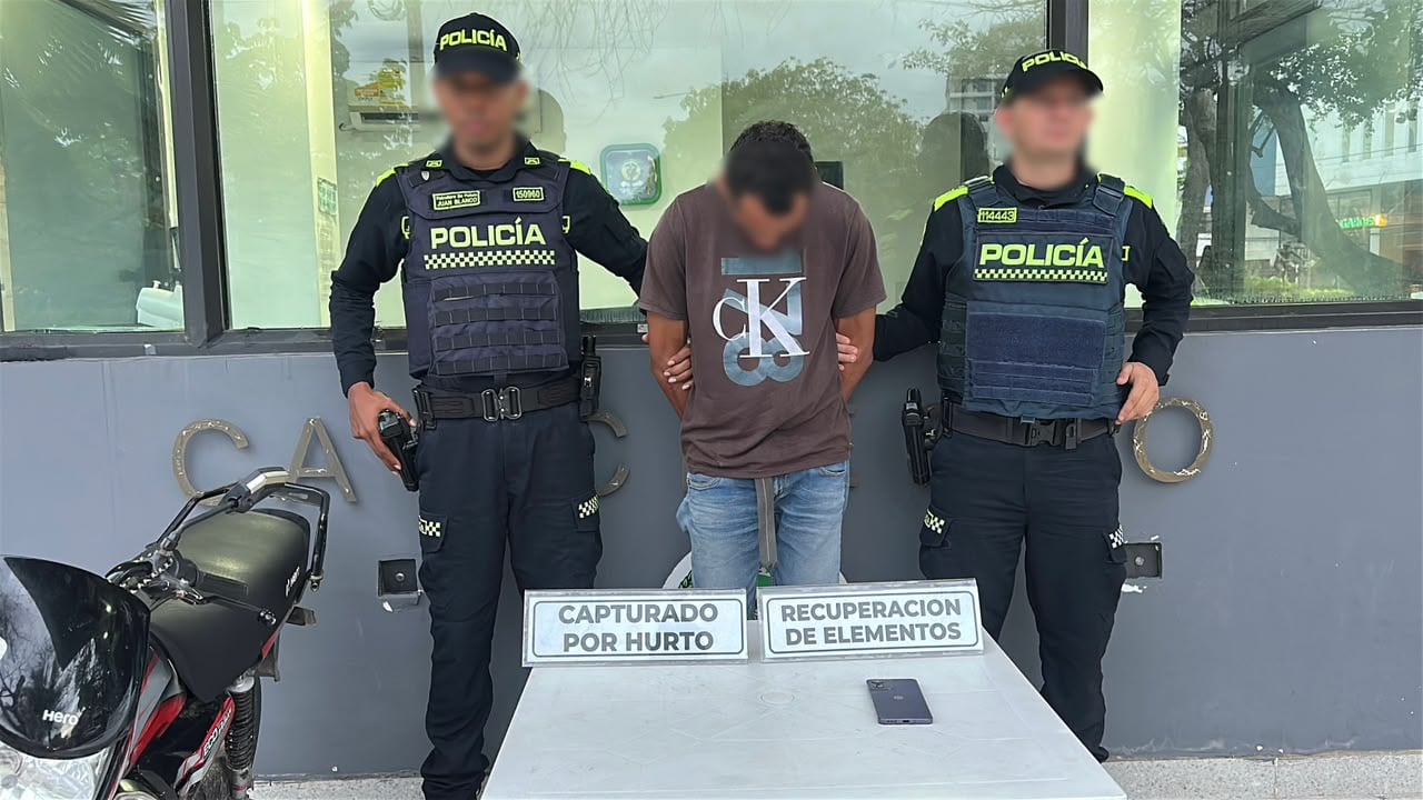 Capturado por hurto. // Policía Metropolitana de Cartagena