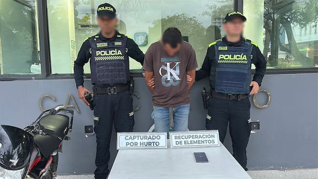 Capturado por hurto. // Policía Metropolitana de Cartagena