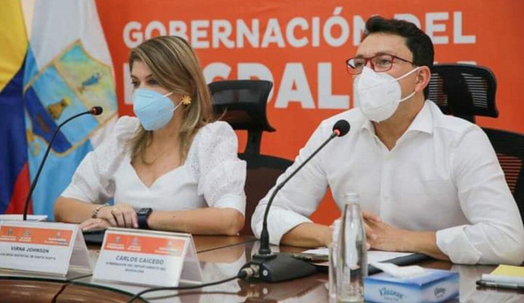 Gobernador del Magdalena, Carlos Caicedo y Virna Johnson. 