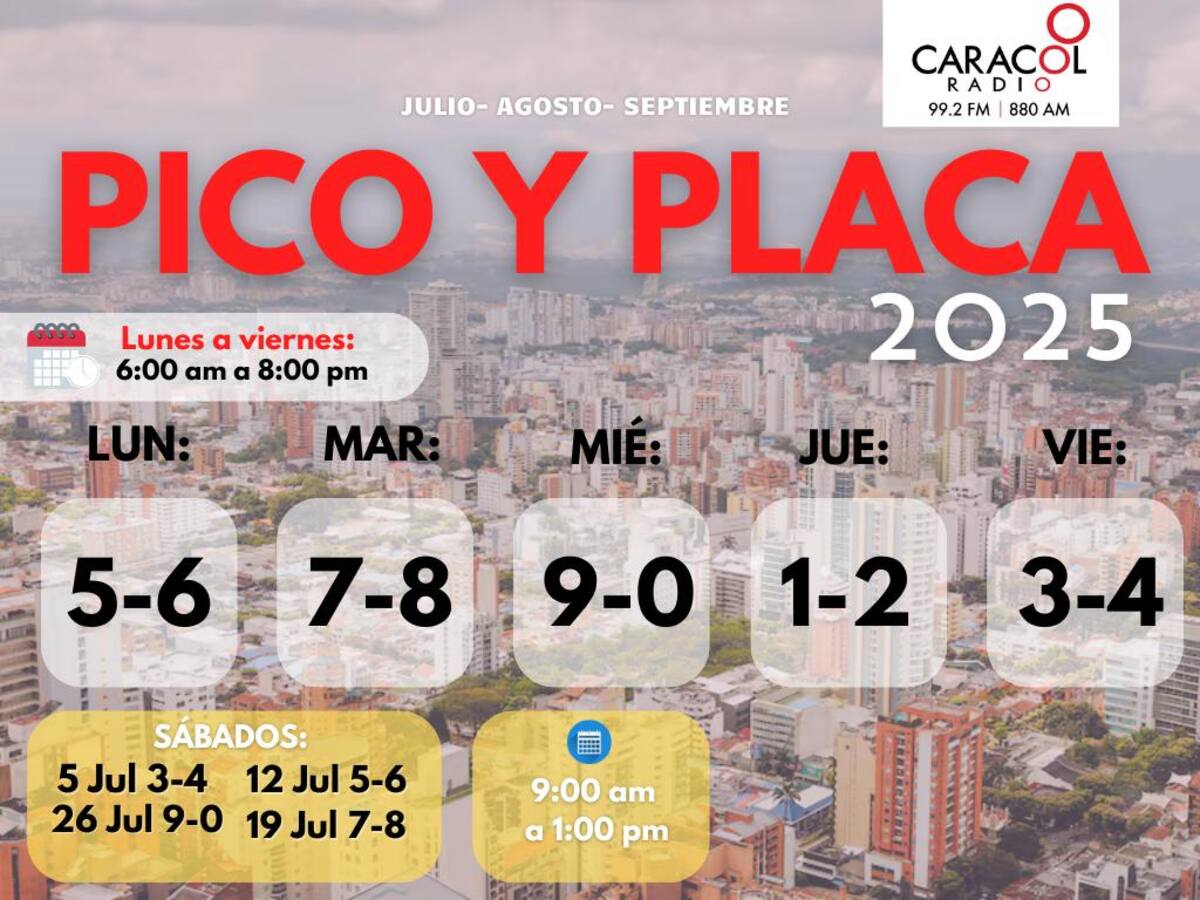Nueva rotación de pico y placa en Bucaramanga ¿cuándo empieza? Así quedará