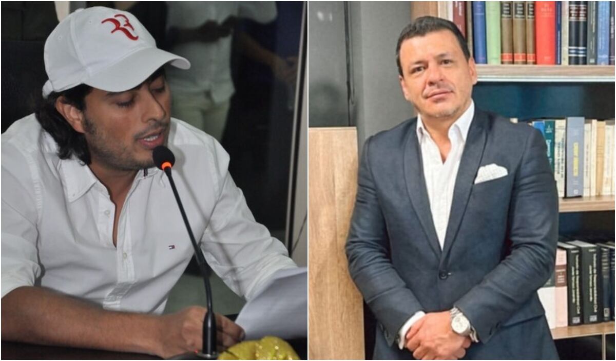 Nicolás Petro y su abogado Diego Henao.