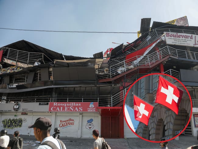 Imagen de referencia | Edificio afectado por terremoto en Colombia - Bandera de Suiza: Getty Images.