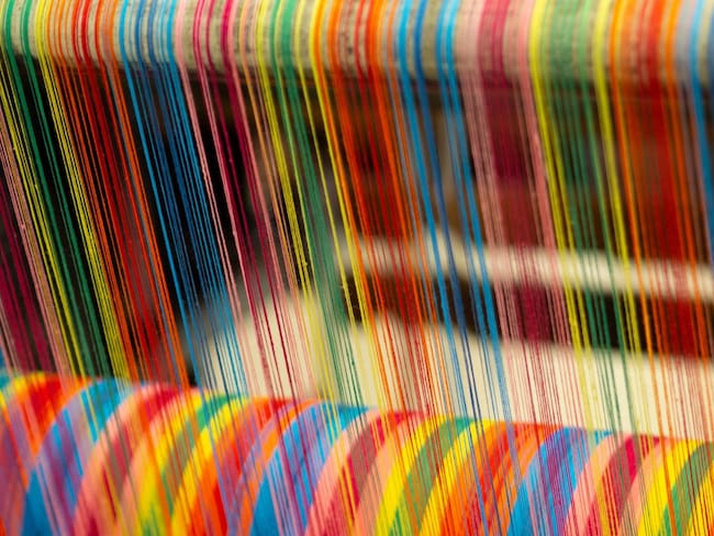 Tapabocas hechos por las tejedoras de Mampuján