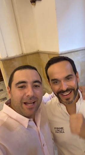 Yamil Arana, gobernador de Bolívar; y Abelardo De la Espriella, presidente electo. // Gobernación de Bolívar