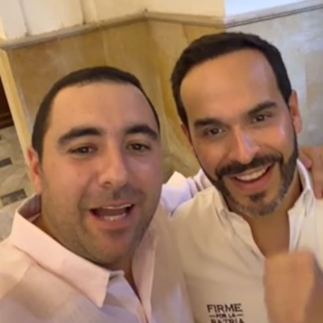 Yamil Arana, gobernador de Bolívar; y Abelardo De la Espriella, presidente electo. // Gobernación de Bolívar