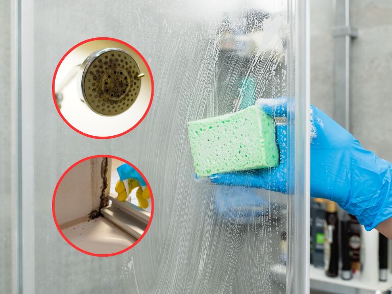 Persona limpiando la ducha (Fotos vía Getty Images)