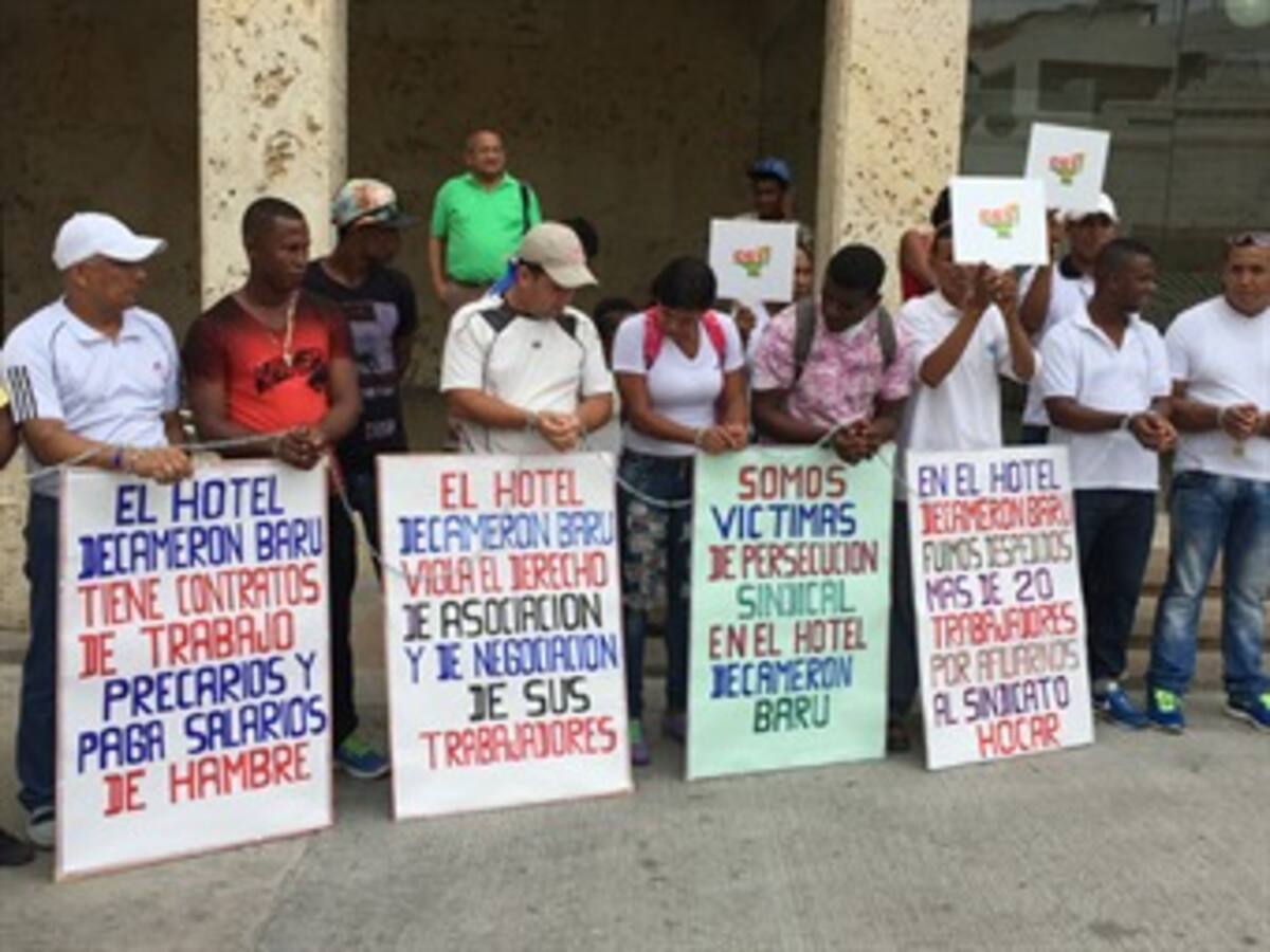 Trabajadores de hotel de Cartagena protestan en sede de sesiones del CIDH