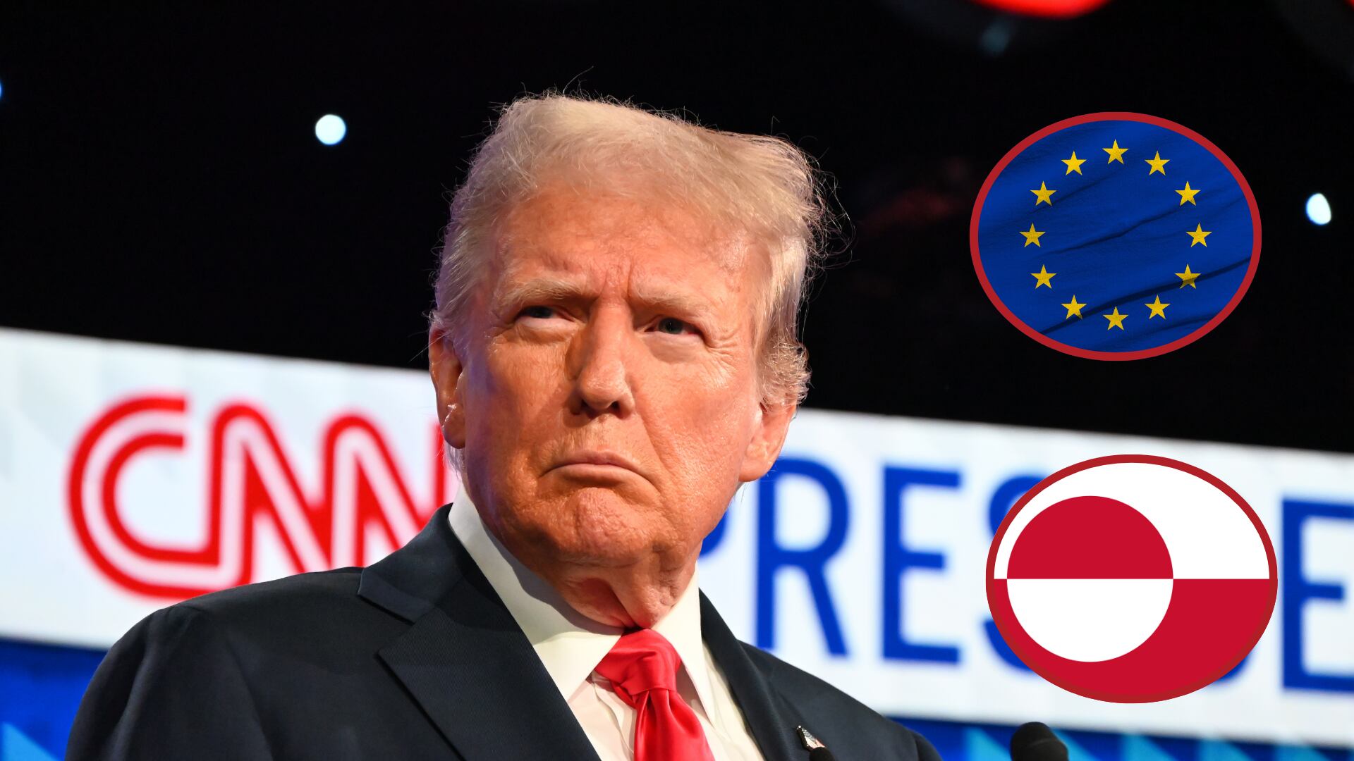 Donald Trump. Foto: Kyle MazzaUnión Europea. Groenlandia. Fotos: Getty Images.