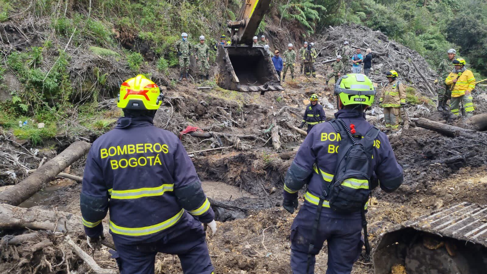 Búsqueda de Javier Velilla. Cortesía de Bomberos Oficiales de Bogotá.