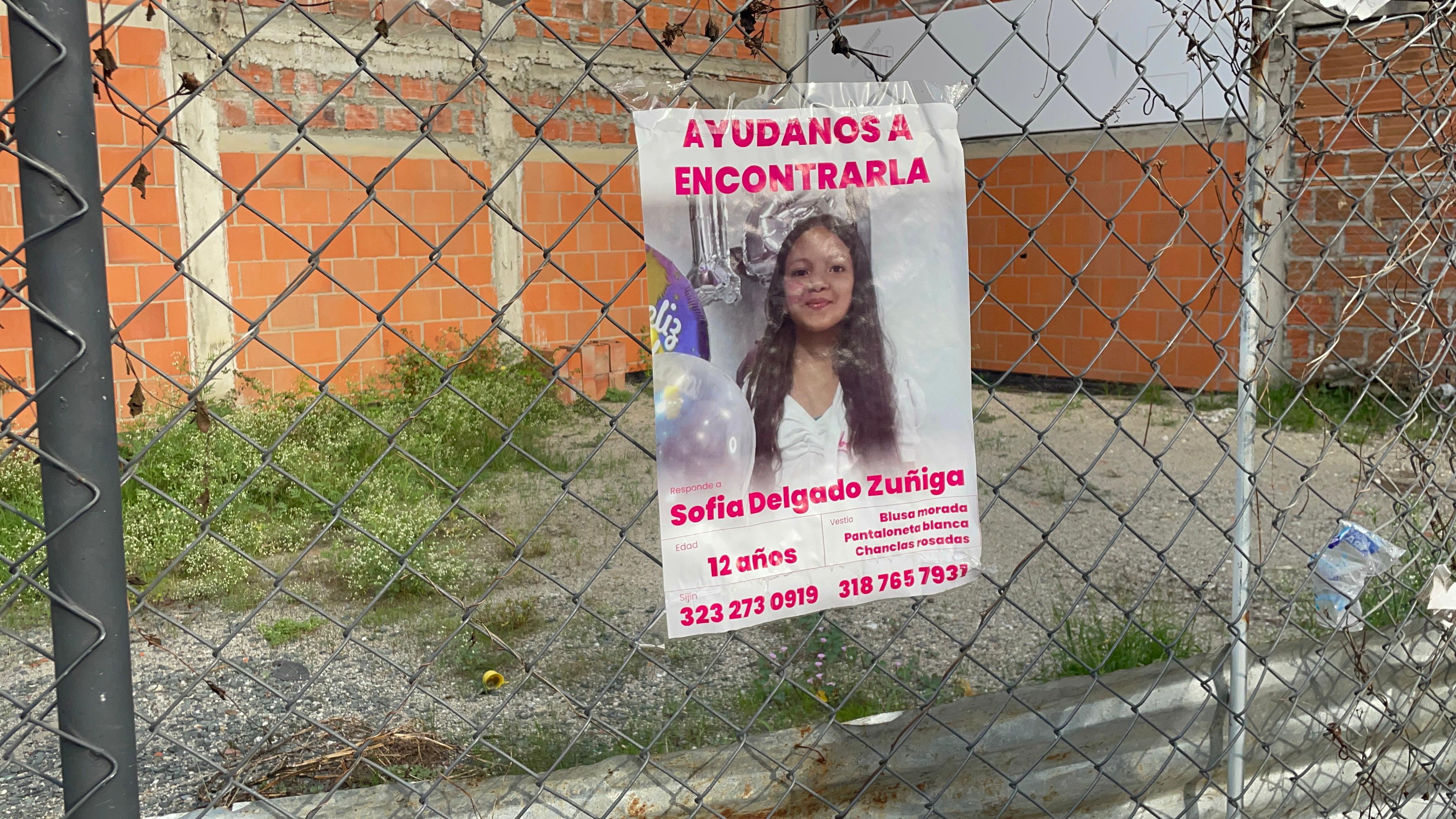 Cartel de búsqueda de Sofía Delgado. Foto: W Radio