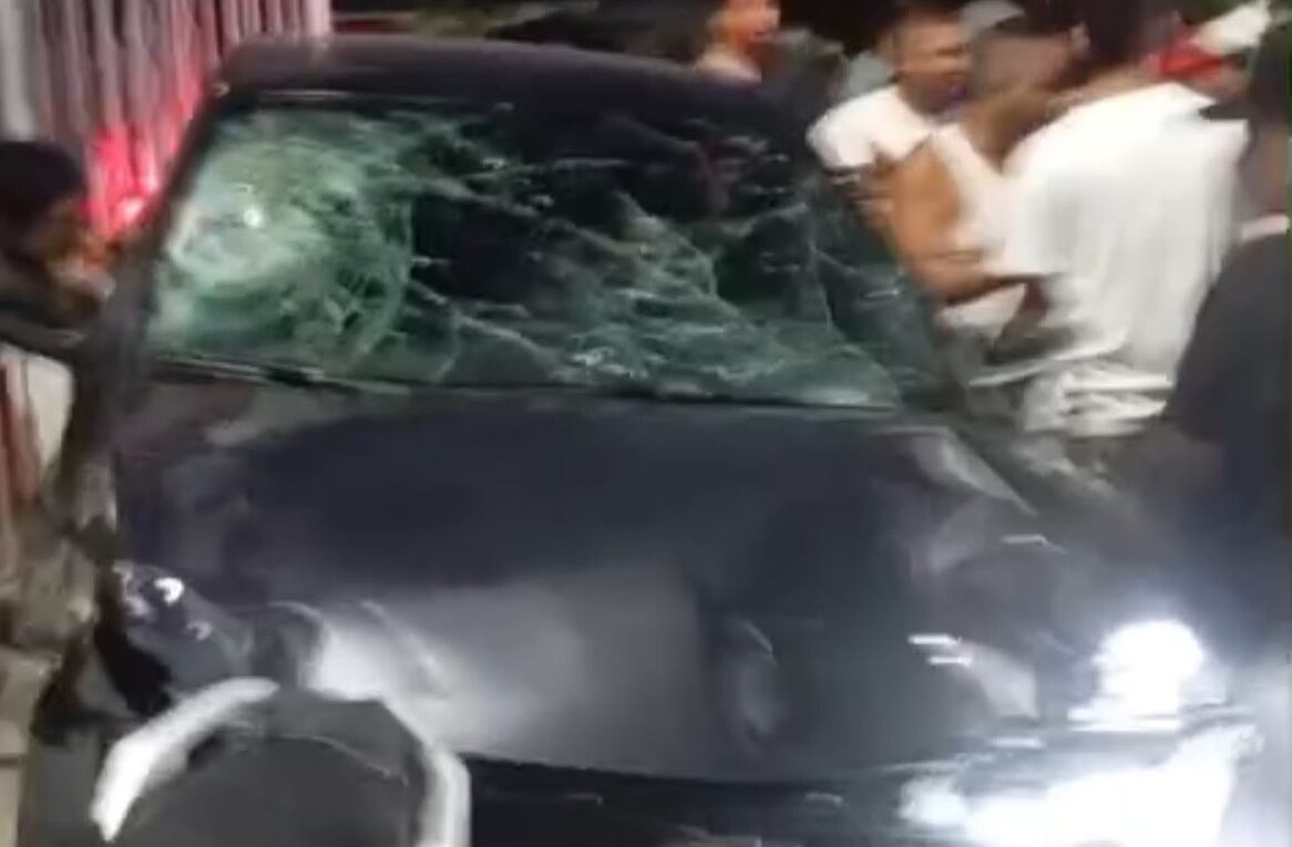 El carro involucrado en el accidente.