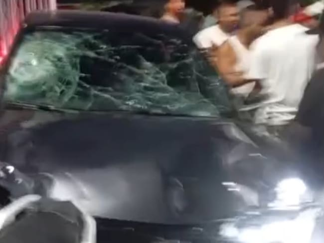 El carro involucrado en el accidente.