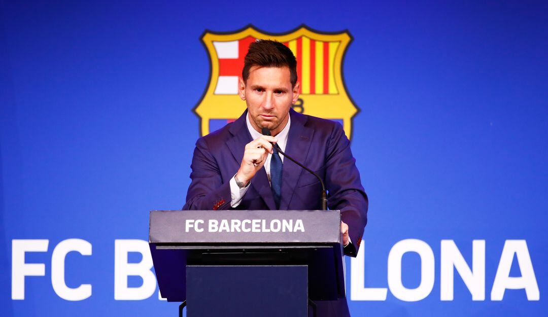 Messi en la despedida del Barcelona