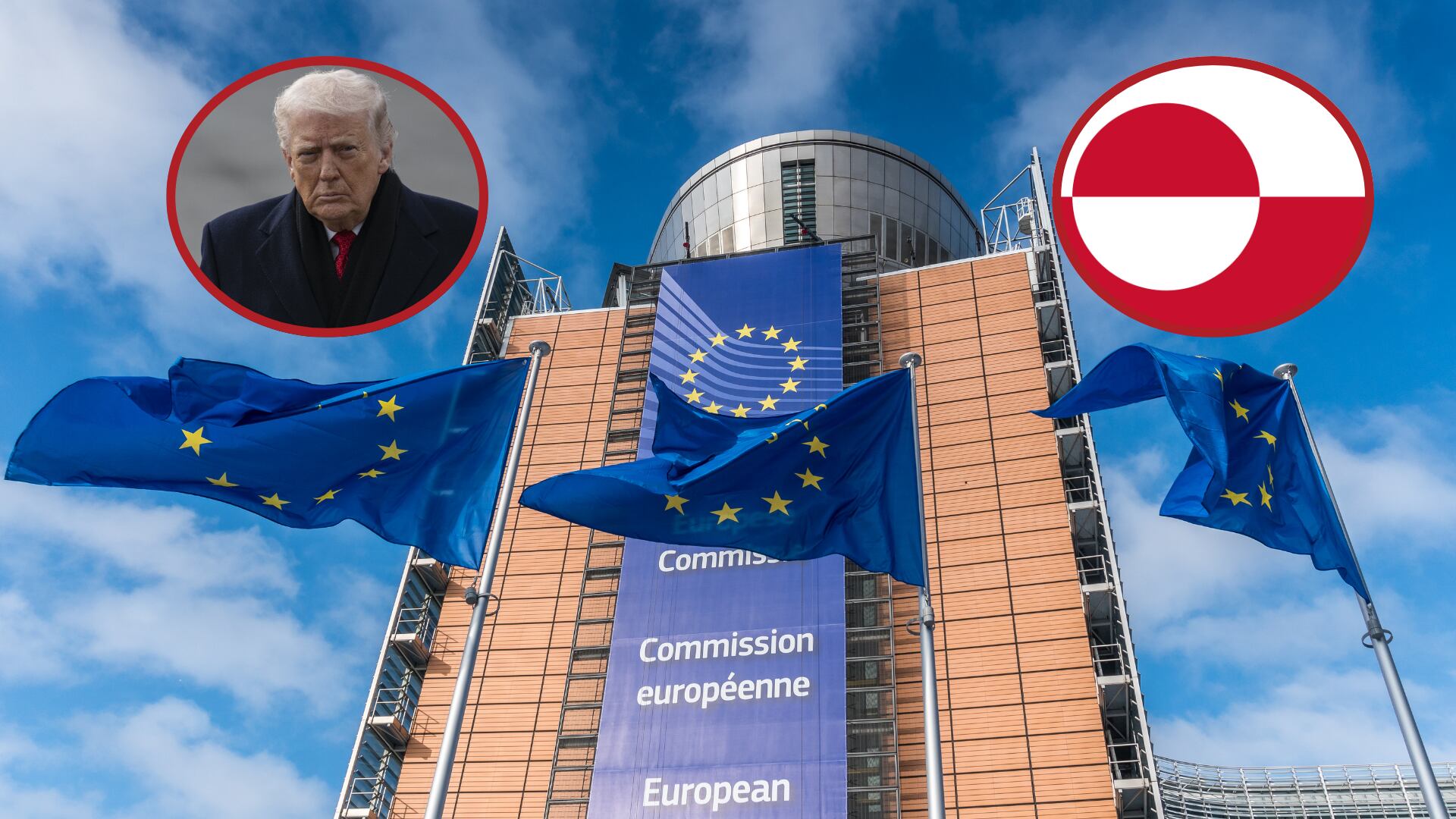 Donald Trump. Foto: Celal Gunes/Comisión Europea. Groenlandia. Fotos: Getty Images.