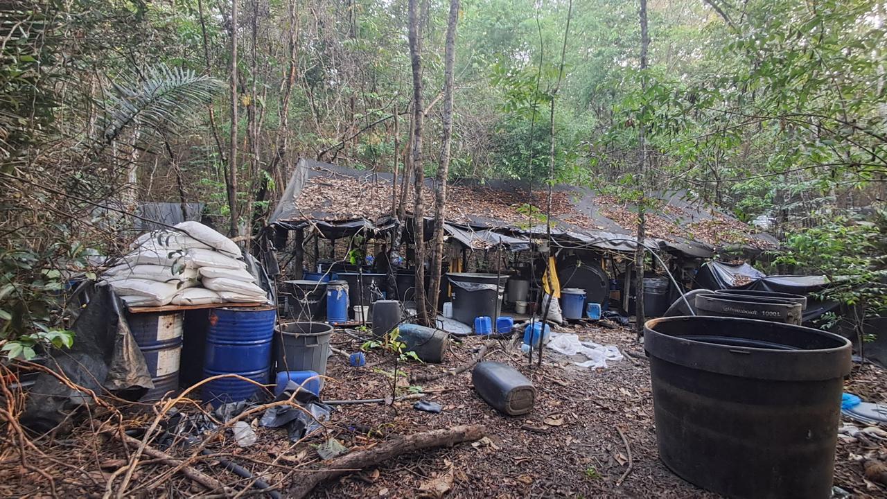 Laboratorio de cocaína destruido en Cáceres, Antioquia- foto Brigada 11 del ejército