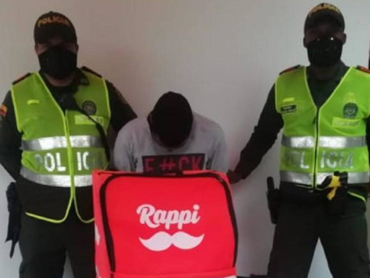 En Montería capturan a un hombre que distribuía droga en un morral de Rappi