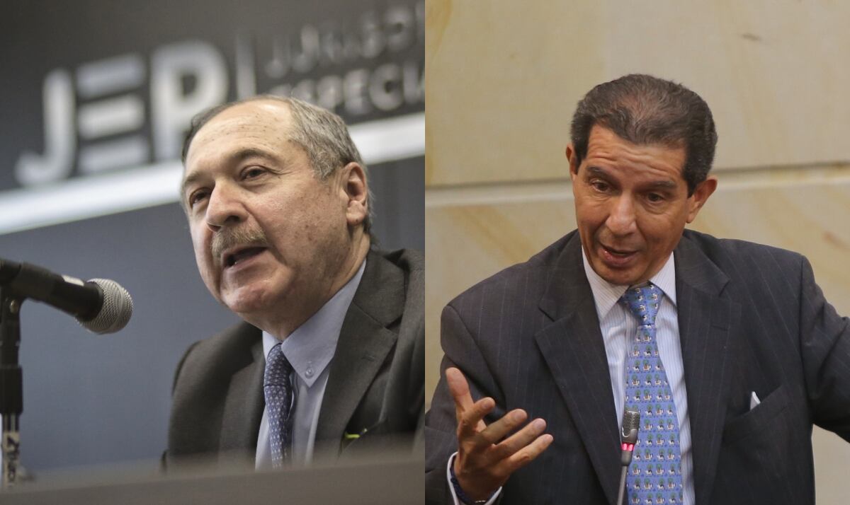 Presidente de la JEP, magistrado Eduardo Cifuentes. (Colprensa-Sergio Acero) / José Félix Lafaurie. (Colprensa - Álvaro Tavera)