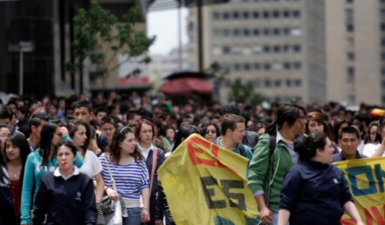 Movilización de estudiantes de educación superior.