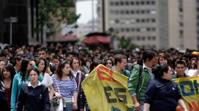 Movilización de estudiantes de educación superior.