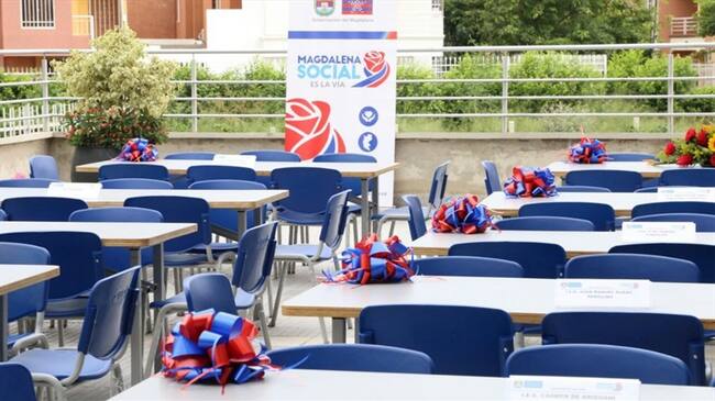 Gobernación del Magdalena invirtió $2.200 millones en dotación de comedores escolares. Foto: Gobernación del Magdalena