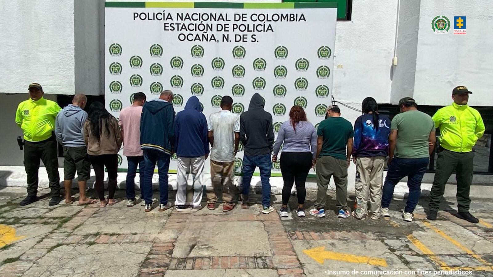 A la cárcel 12 presuntos integrantes de la banda “Los Vegetos” en Ocaña / Foto: Fiscalía General de la Nación