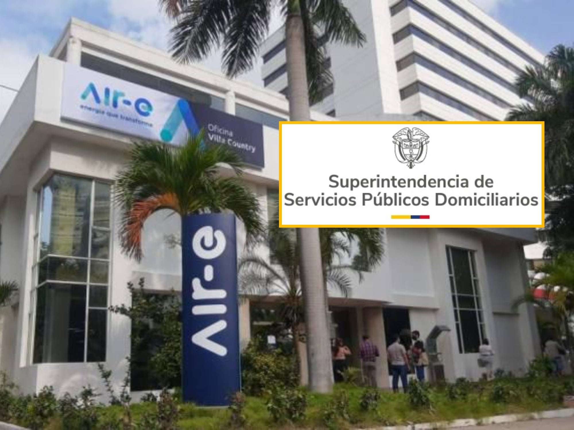 Empresa Air-e y logo de la SuperServicios. Fotos: Suministradas.