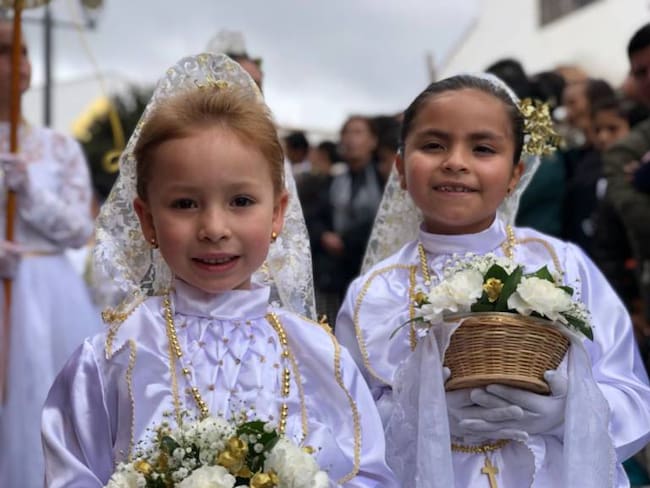 Así fue la tierna procesión de niños del jueves Santo en Tunja, Boyacá