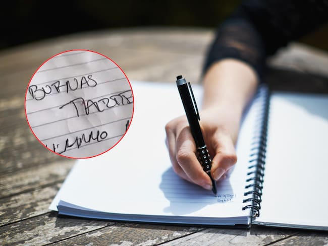 Persona escribiendo a mano en libreta / letra mayúscula (Getty Images)