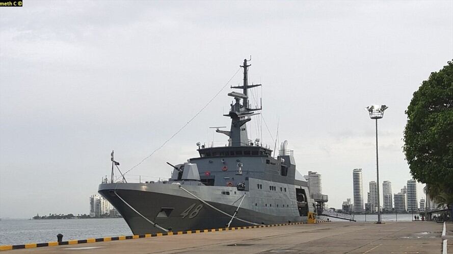 El ARC Victoria permanecerá en el campamento de Las Flores. Foto: Armada Nacional