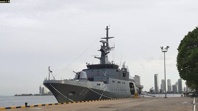 El ARC Victoria permanecerá en el campamento de Las Flores. Foto: Armada Nacional