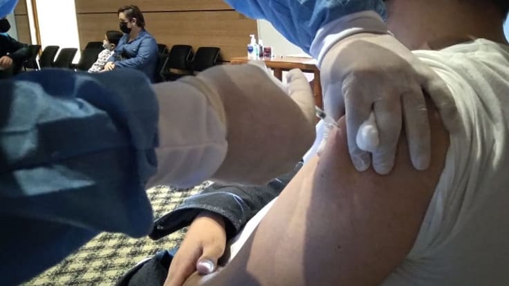 Coordinador del punto en el centro de convenciones, Óscar Andrés García