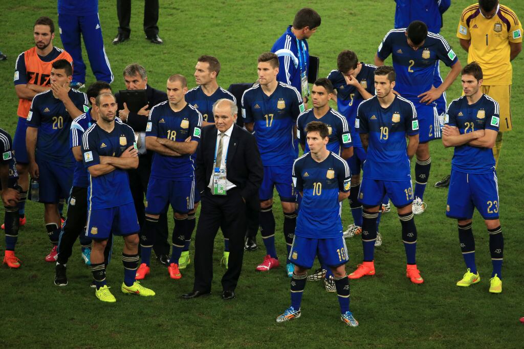 Jugadores de Argentina luego de perder la final del Mundial 2014 / Getty Images)