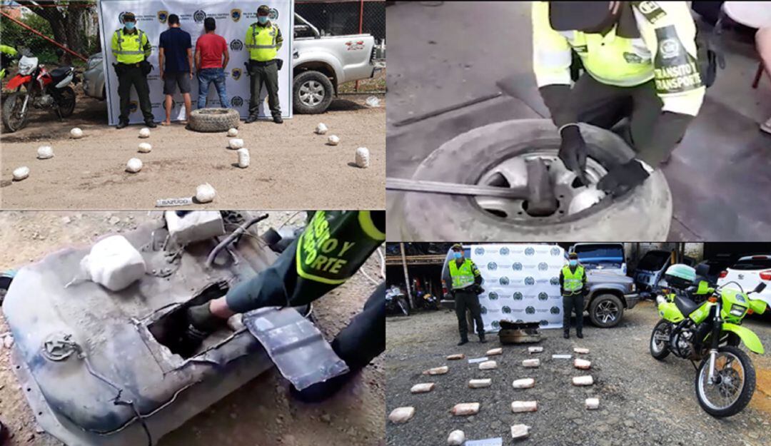 Incautación de estupefacientes en vías de Caldas