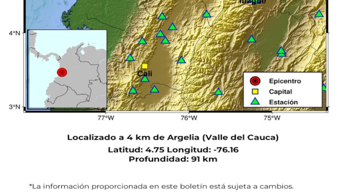 Fuerte temblor sacudió a Colombia en la tarde de este lunes, 9 de marzo: epicentro en el Valle