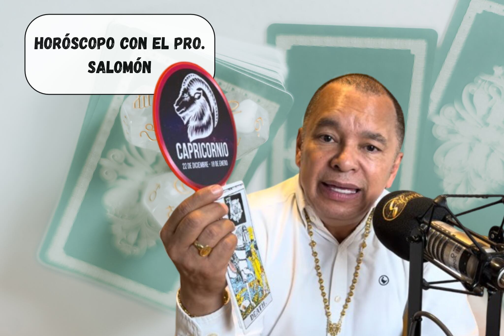 Él es el profesor Salomón, experto en la lectura del Horóscopo y el Tarot (Crédito: Profesor Salomón - Youtube) // De fondo: Imagen ilustrativa del tarot (Crédito: Olena Ruban)