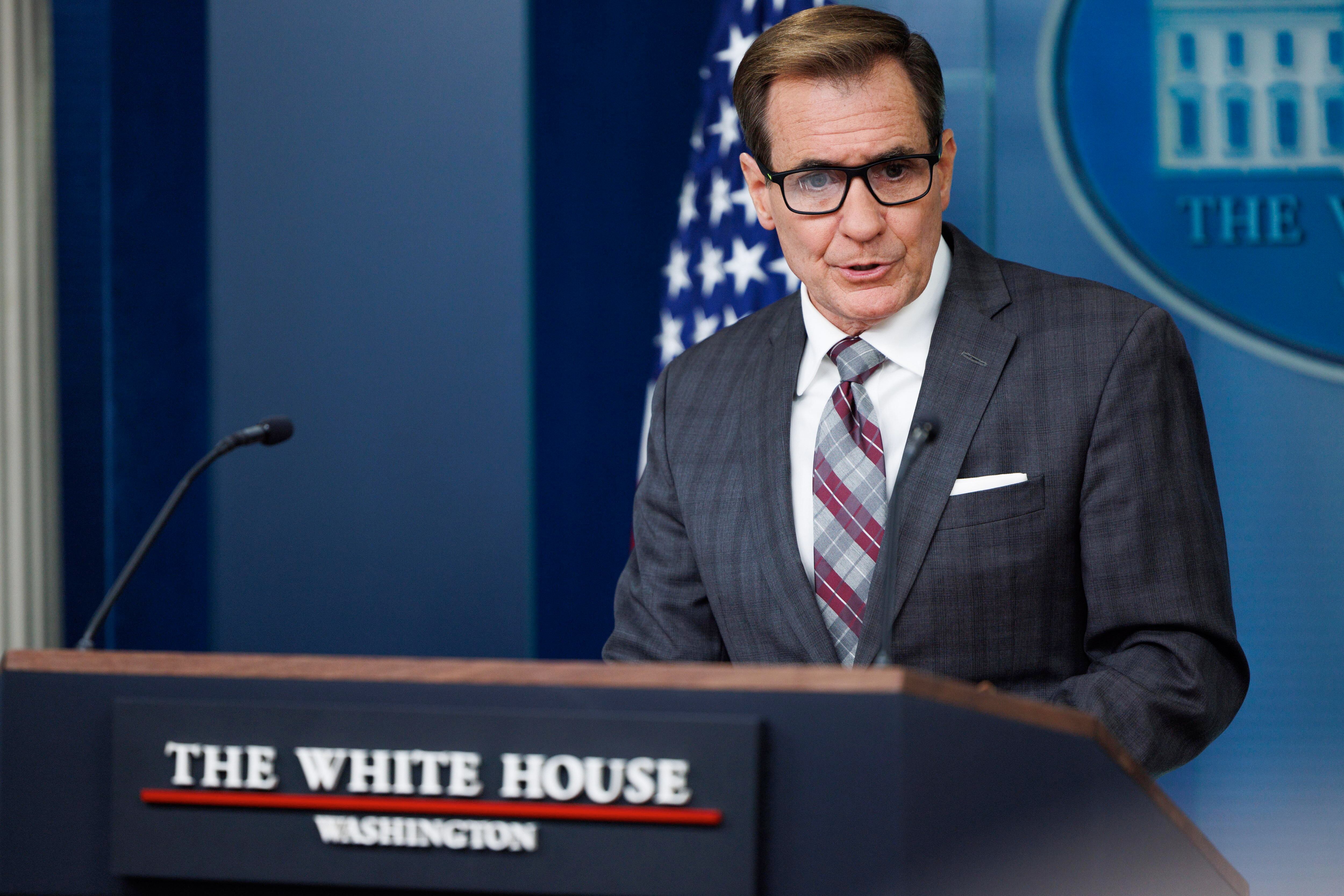 Washington (United States), 23/10/2024.- White House National Security Communications Advisor John Kirby gives remarks during a press briefing in the West Wing of the White House in Washington, DC, USA, 23 October 2024. EFE/EPA/AARON SCHWARTZ