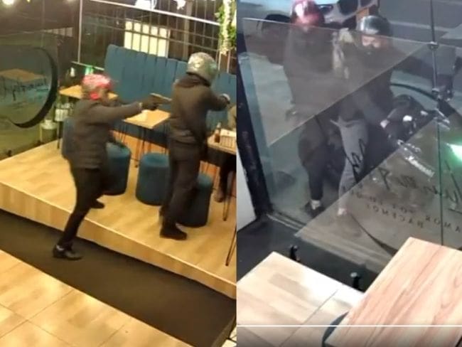 VIDEO | Violento atraco a mano armada en Cedritos: 4 hombres robaron a clientes de un restaurante
