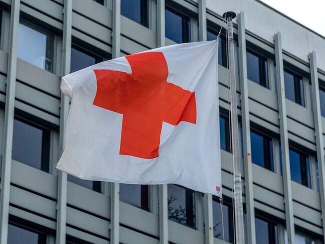 BRUSSELS, BELGIUM - MAY 11: The Red Cross flag -  (Photo by Omar Havana/Getty Images)