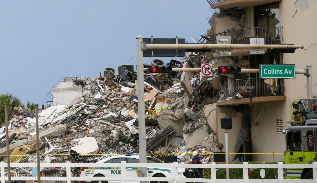 Panorama en la zona del desplome