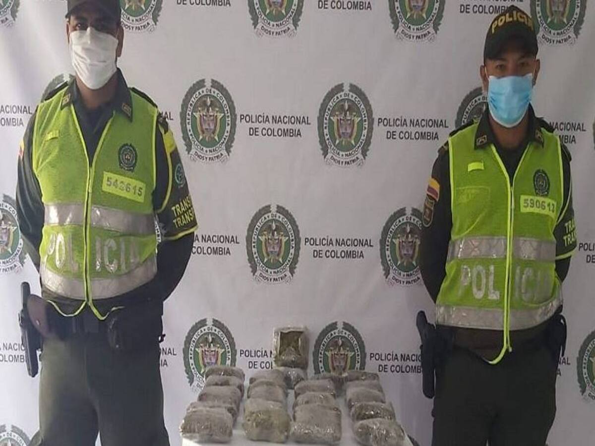 La Policía se incautó de 22 kilos de marihuana en la vía Planeta Rica - Montería