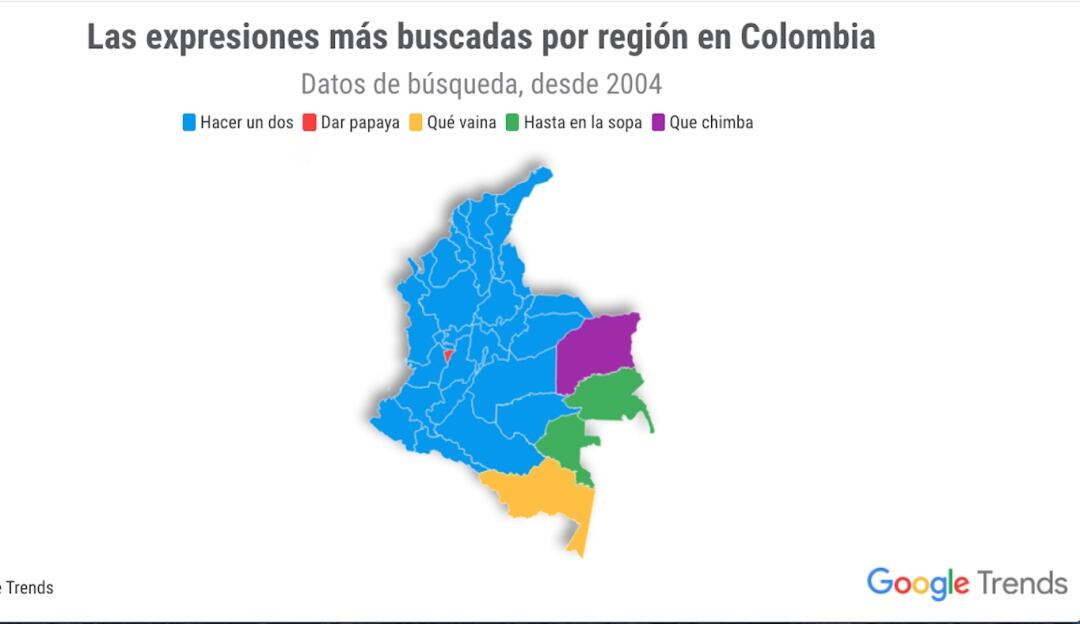 Expresiones más buscadas en Google por región en Colombia 