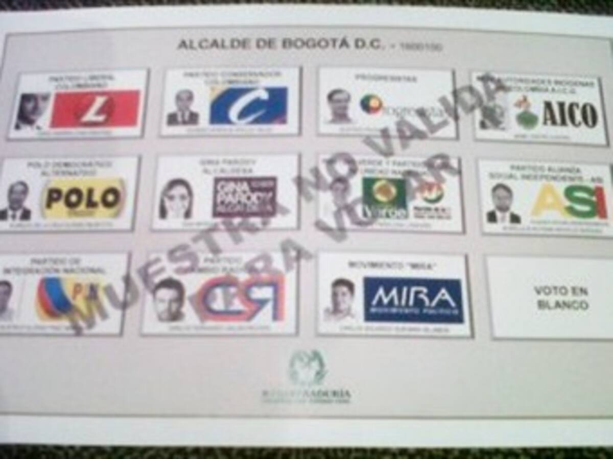 David Luna es el número uno en el tarjetón. Peñalosa y Mockus comparten posiciones