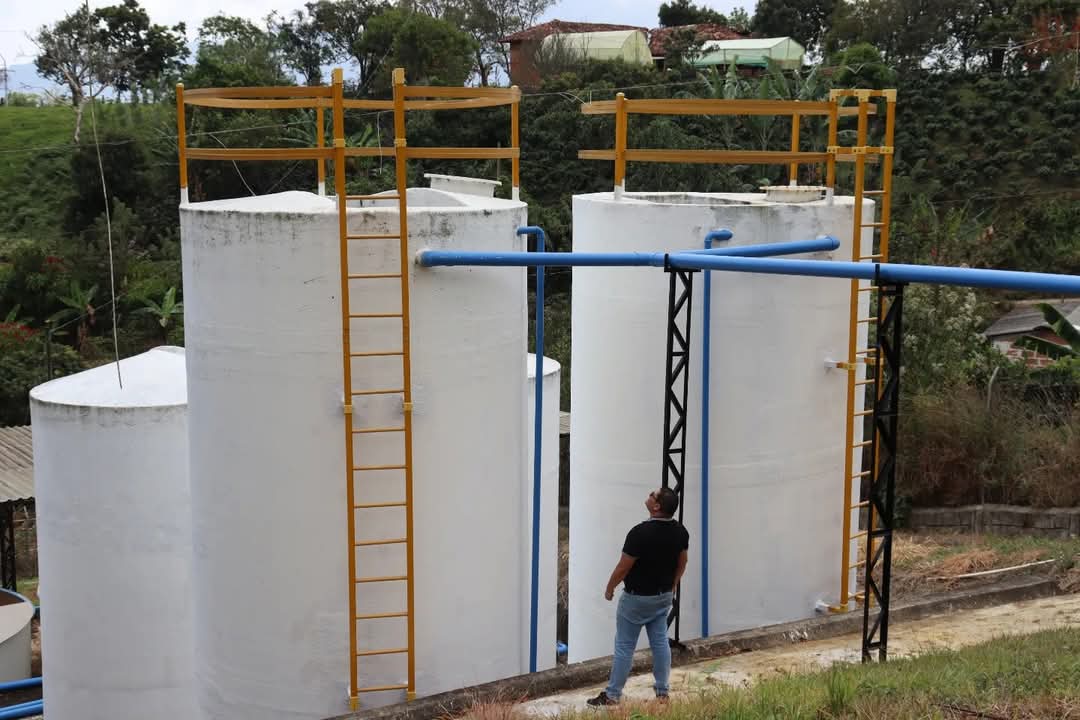 Planta de tratamiento de aguas residuales en Altamira. Foto: alcaldía de Betulia.