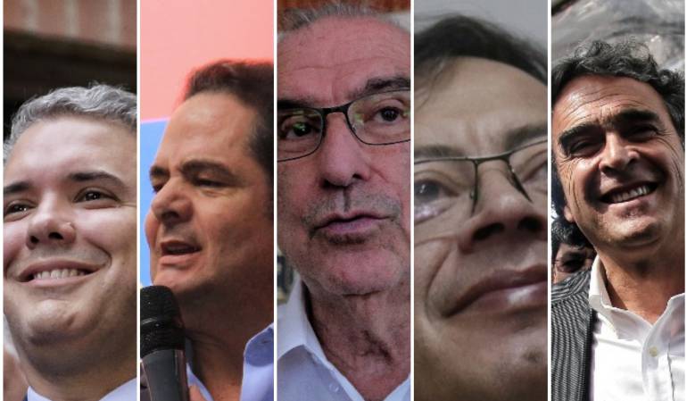 Iván Duque, Vargas Lleras, De la Calle, Petro y Sergio Fajardo.  