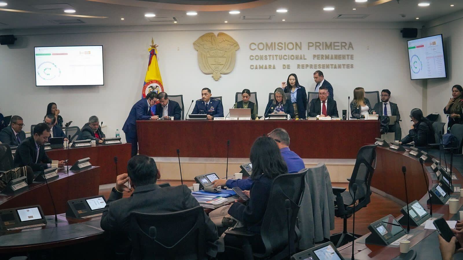 Comisión Primera de la Cámara aprueba reforma política del Gobierno Petro. Foto: Cámara de Representantes