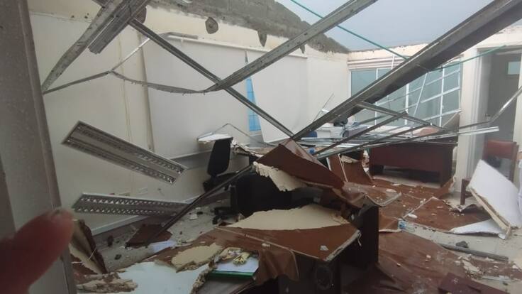 Vendaval destruyó hospital de Charalá