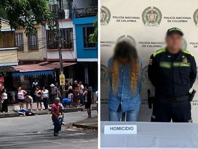 Dos homicidios en Pereira, (izq. sicariato y Der. capturado por homicidio en medio de un hurto) foto: Comunidad - Policía Nacional
