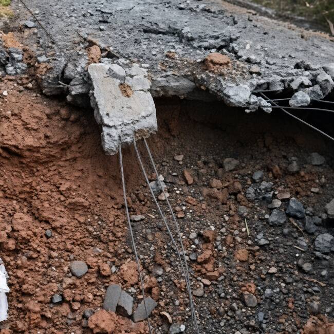 La onda expansiva causó daños en la infraestructura vial. Foto: Suministrada.