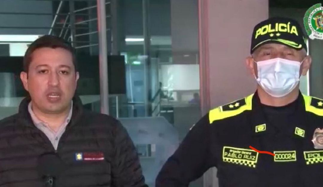 Director seccional de Fiscalías Gustavo Montaña y general Pablo Ruiz comandante de la Región de Policía Número Cuatro