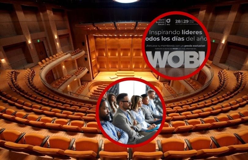 World Business Forum Bogotá 2026, se realizará en el Teatro Mayor Julio Mario Santo Domingo. Fotos Getty Images e Instituto Distrital de Turismo de Bogotá.